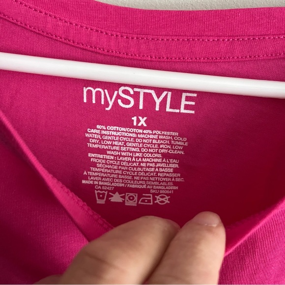 3/$40 Super Mom t-Shirt 1x by My Style Dark Pink short sleeve tee - Picture 3 of 4